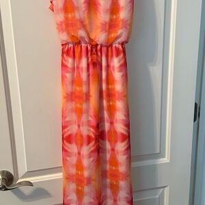 Bisou Bisou Women's Tie-Dye Jumpsuit - Pink and Orange